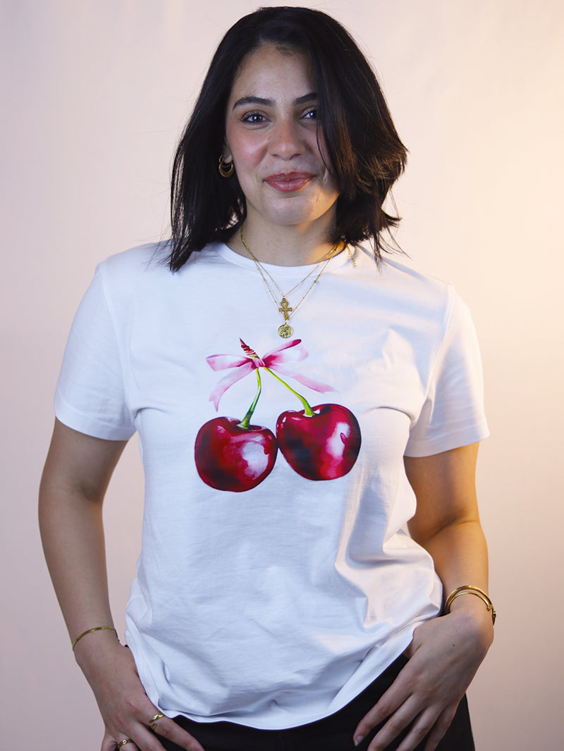 Cherry Girl White T-Shirt